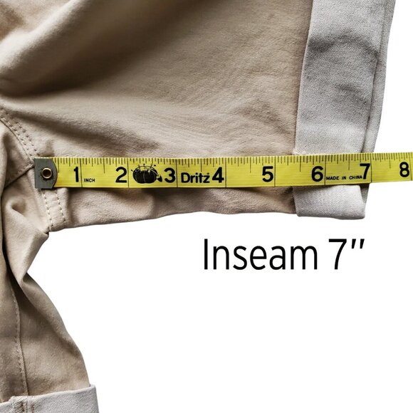 DKNY NWT Bermuda Shorts Chino Tan Color Brushed Cotton Bland Stretchy Size 4 - Picture 10 of 12